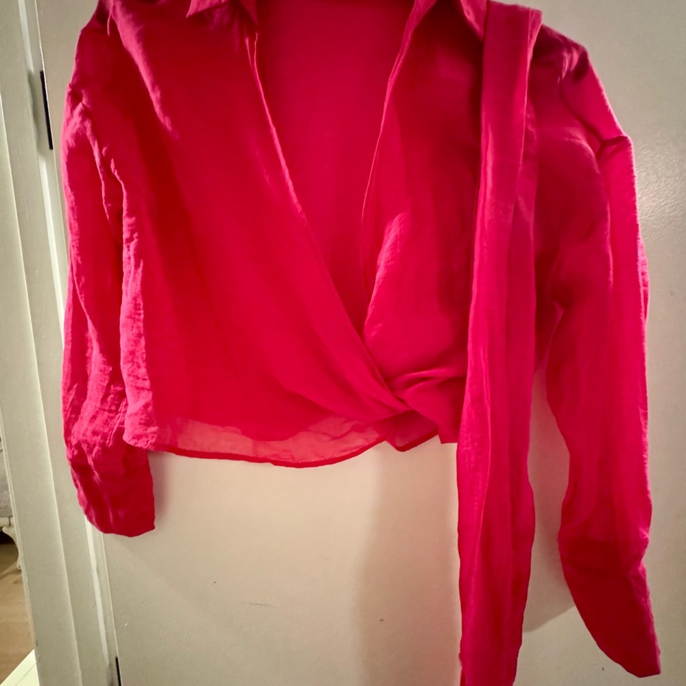Zara Fuchsia Wrap Blouse